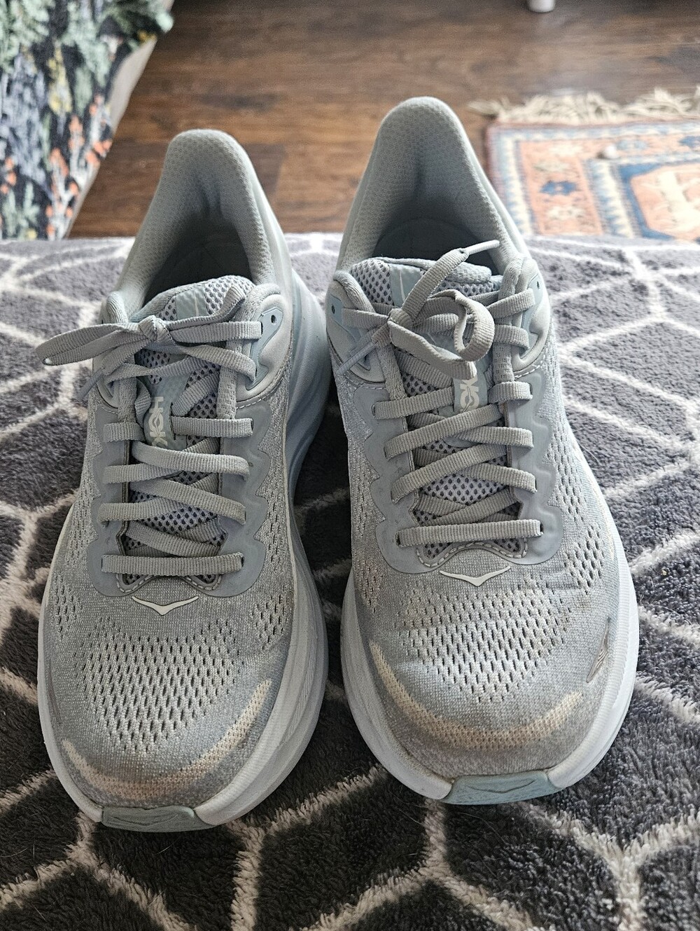 Hoka Bondi 9 Hoka One One Womens Pale Blue/Gray Running Sneakers Size 10B - Picture 10 of 10